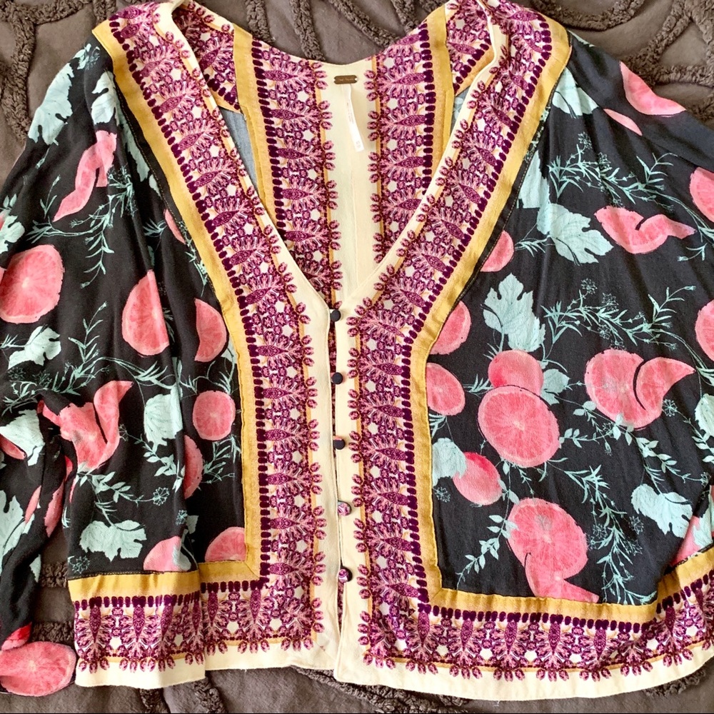 Free People print party top